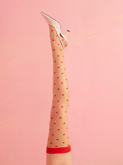 Love Booster Patterned Thigh-High Stockings-Shop Leg Appeal