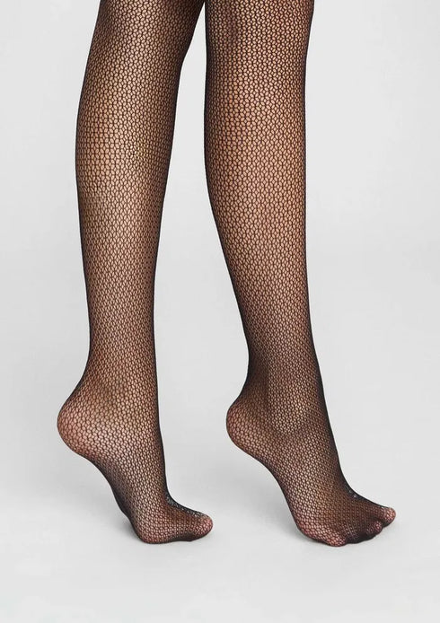 Charly E03 Patterned Fishnet Tights