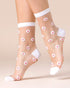 Daisy Sheer Floral Patterned Ankle Socks