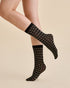 Fior Black Floral Sheer Socks