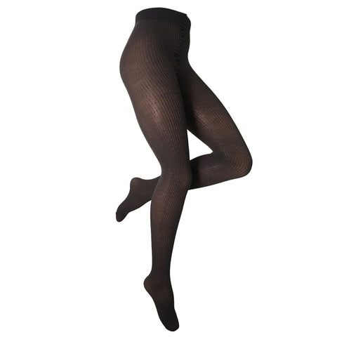 Charcoal ribbed wool tights shown on their own, Gibli Ribbed Wool Tights.