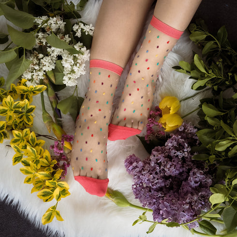 Gigi Confetti Sheer Socks