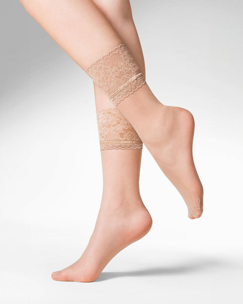 Kala Sheer Lace-Trim Socks