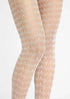 WHITE patterned tights on a white background
