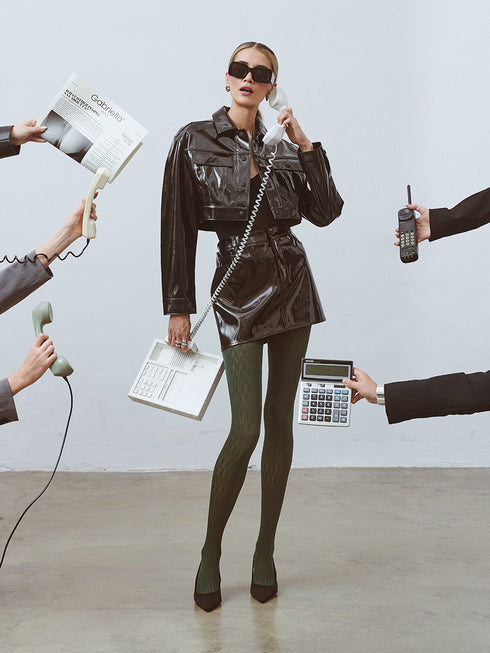 Reyna Patterned Colored Tights