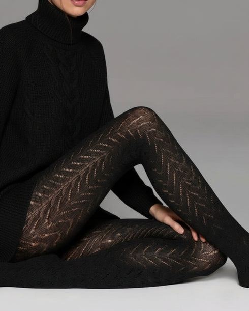 Jacquard Herringbone Bamboo Eco-Tights