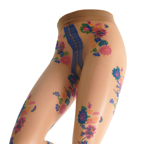 Mandarino Flora Jacquard Sheer Tights