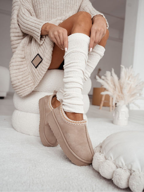 Ribbed Cotton Leg Warmers