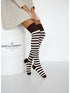 Cotton Wide Stripes Pattern Over-The-Knee Socks