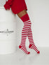 Cotton Wide Stripes Pattern Over-The-Knee Socks