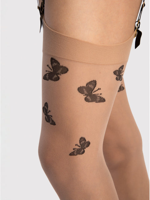 Farfalle Sheer Thigh-High Stockings-Shop Leg Appeal