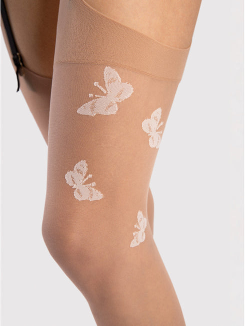 Farfalle Sheer Thigh-High Stockings-Shop Leg Appeal