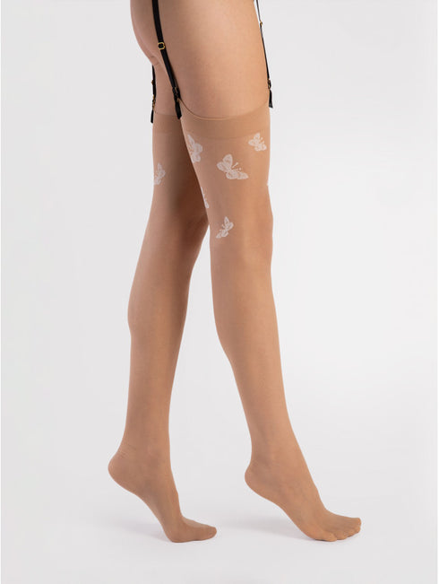 Farfalle Sheer Thigh-High Stockings-Shop Leg Appeal