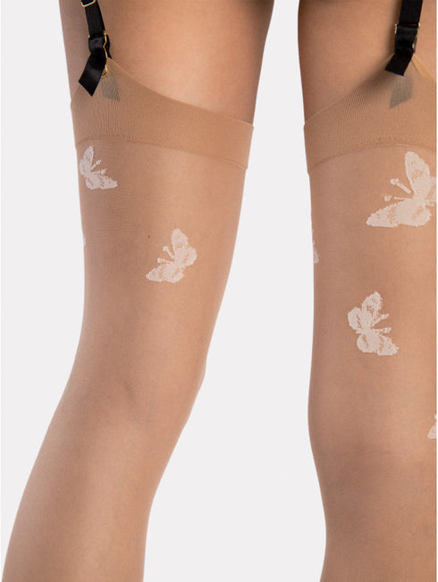 Farfalle Sheer Thigh-High Stockings-Shop Leg Appeal