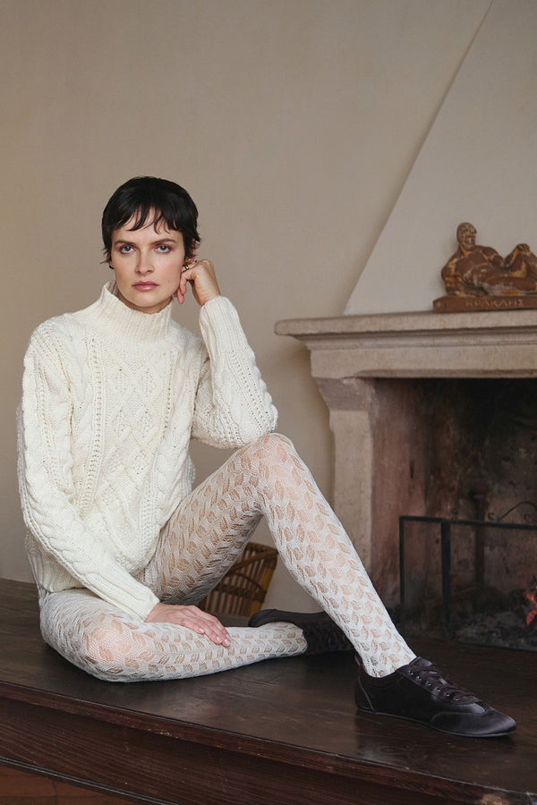 Ice Wool Open-Weave Tights
