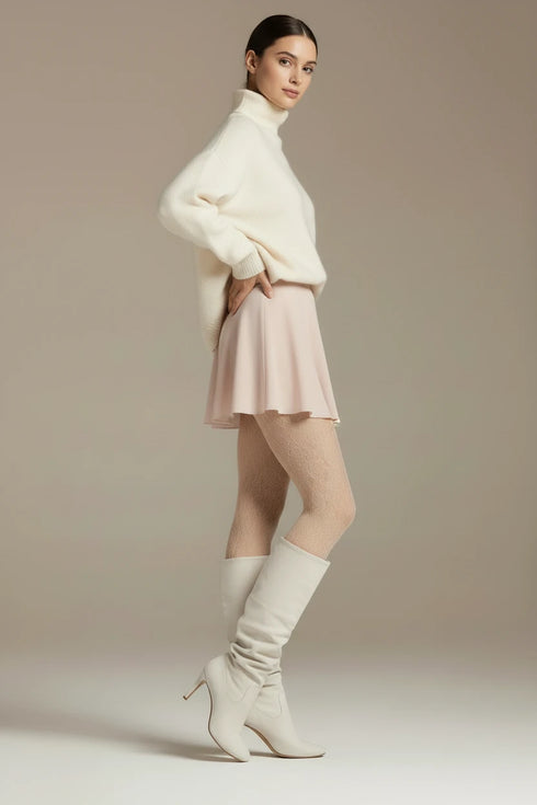 Perl Open-Weave Patterned Tights