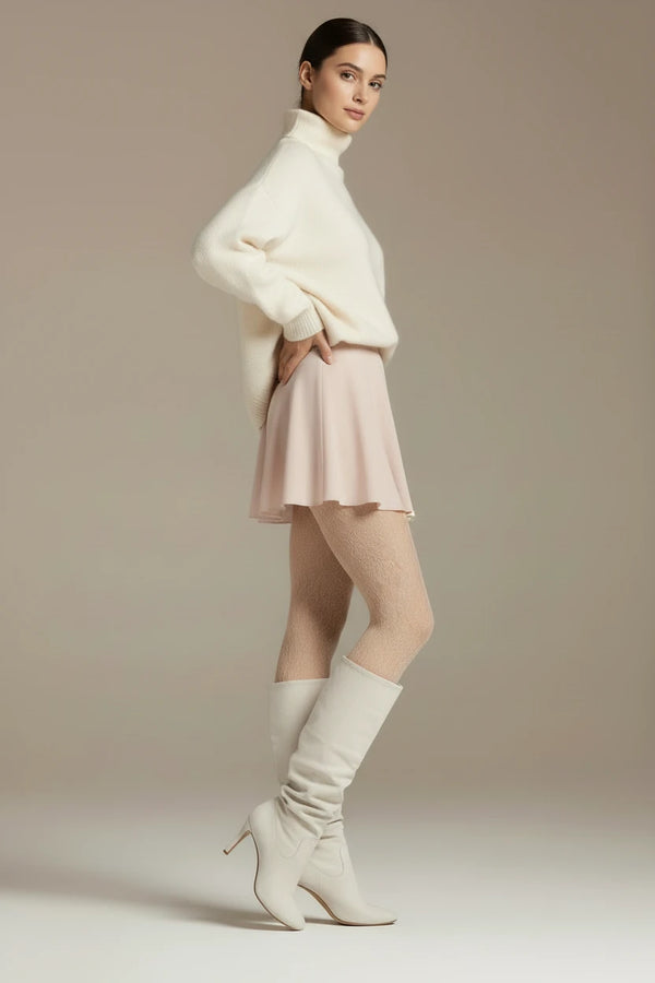 Perl Open-Weave Patterned Tights