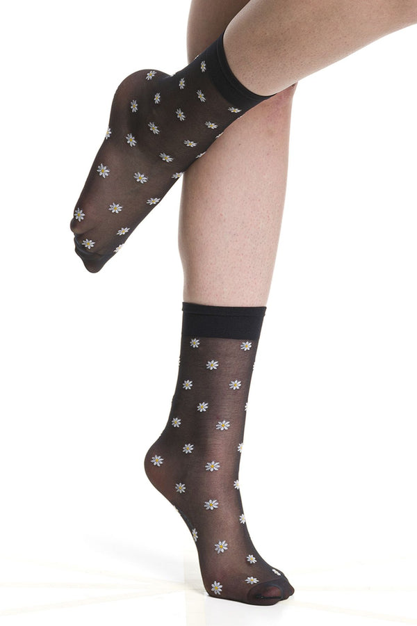 Millibar Floral Pattern Sheer Socks
