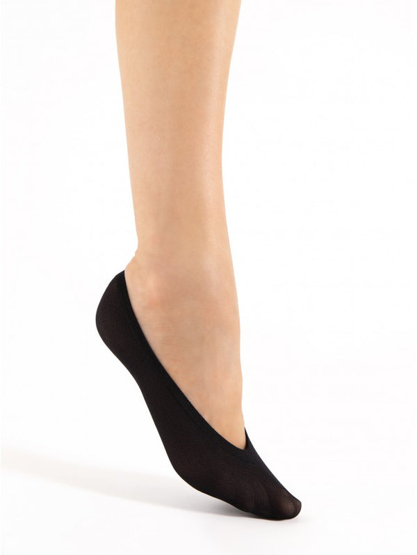 Black mini sock worn on a white background