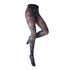 Indigo blue lace tights on a white background