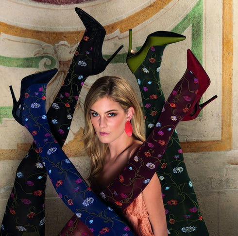 TIGHTS - Platino Opaque Patterned Tights