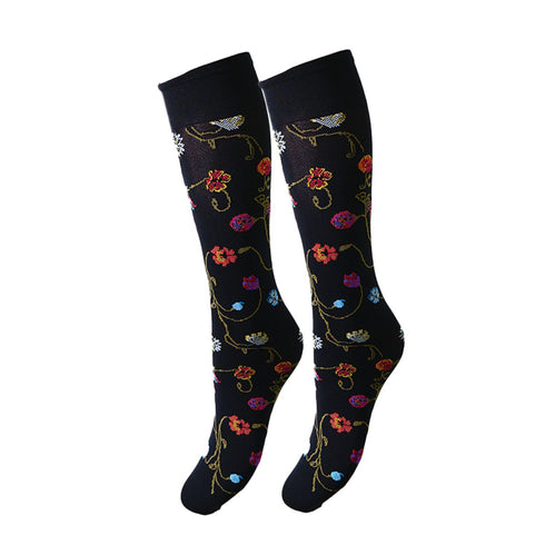 Platino Floral Patterned Knee-High Socks