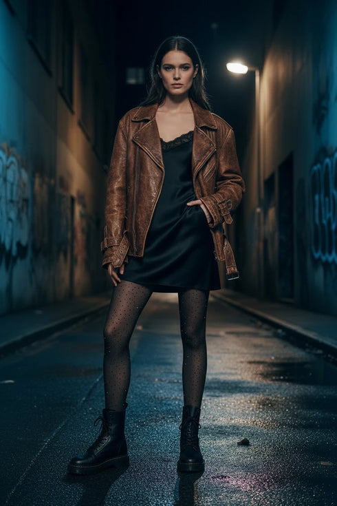 Black Ice Rhinestone Tights