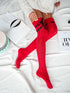 Cotton Open-Knit Over-The-Knee Socks Satin Ribbon Accent-Shop Leg Appeal