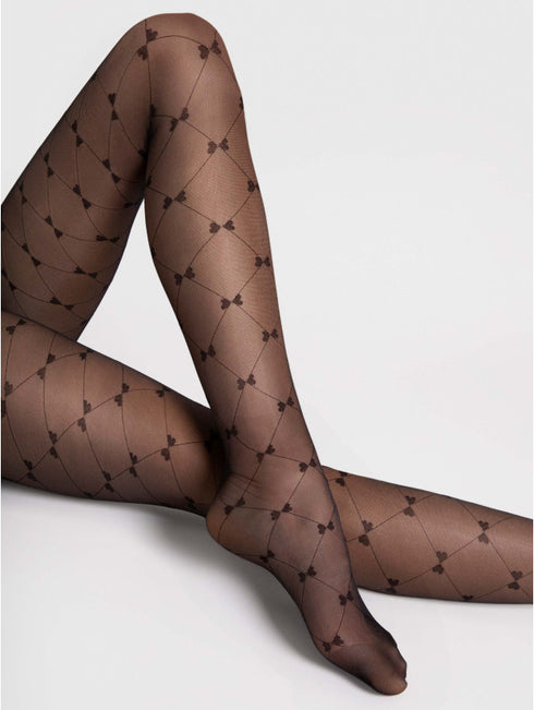 Ribbon Sheer Bow Pattern Tights
