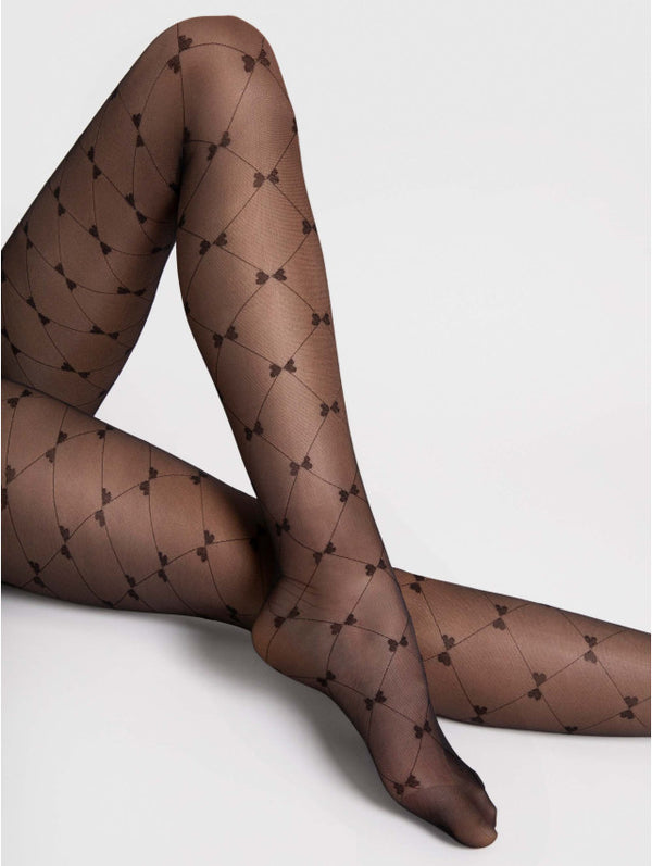 Ribbon Sheer Bow Pattern Tights