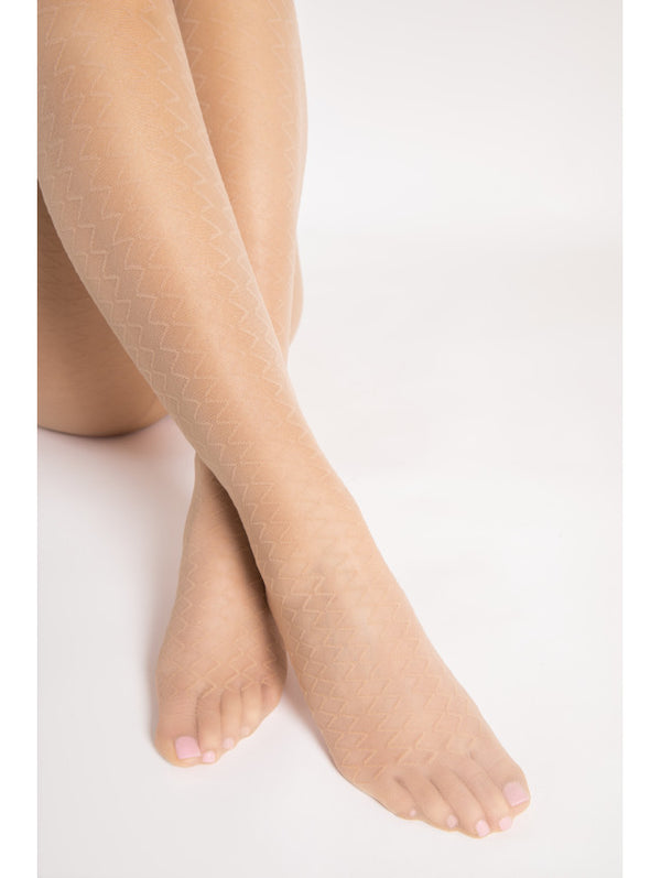 Step Up Sheer Nude Pattern Tights
