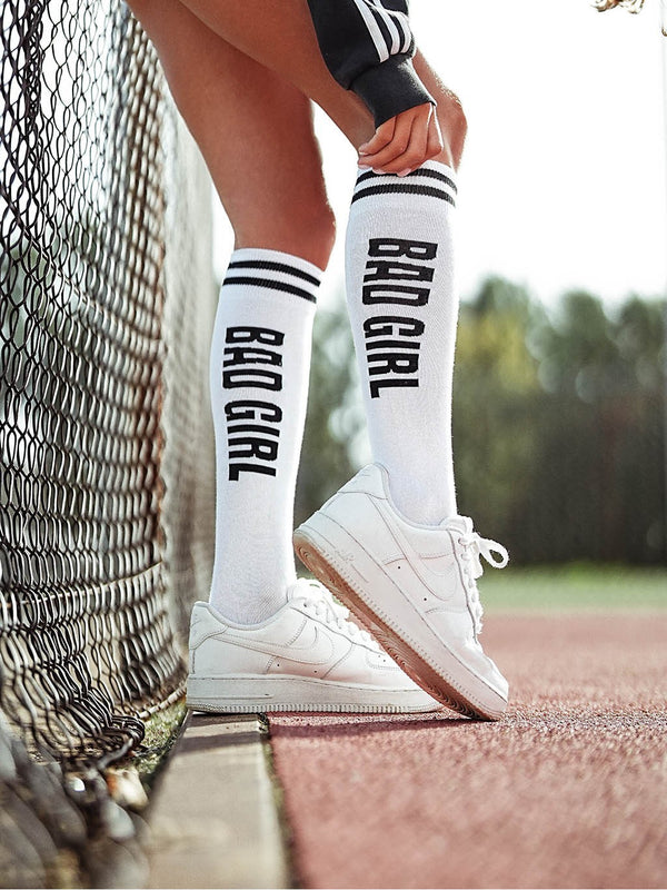 BAD GIRL Cotton Knee-High Socks
