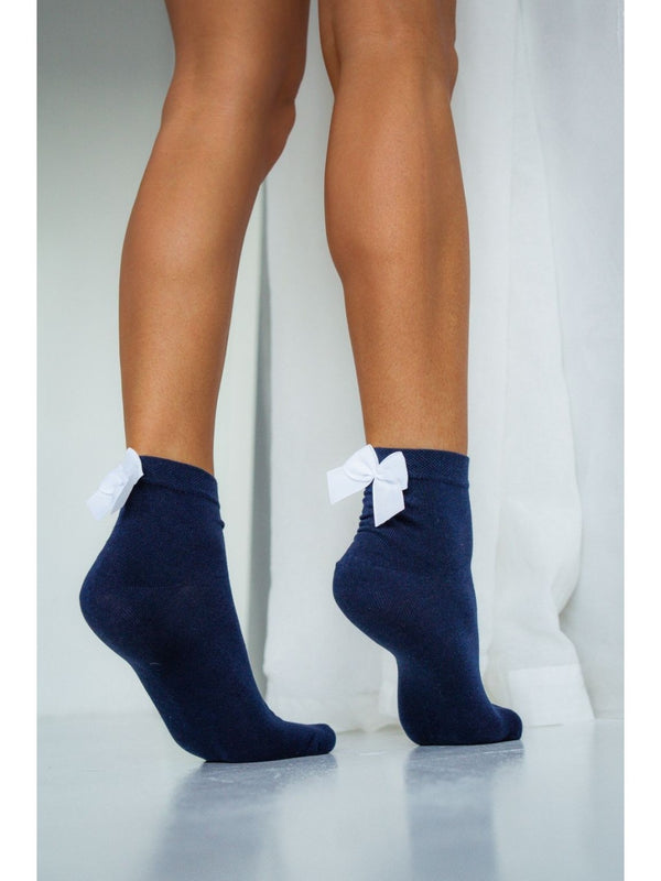 Bonnie Cotton Ankle Socks With A Bow