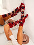 Argyle Patterned Knee-High Socks