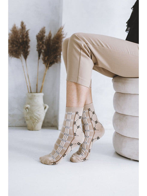 Fashion Plaid Pattern Cotton Socks