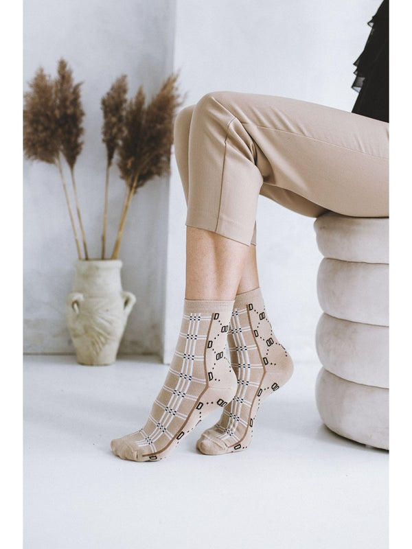 Fashion Plaid Pattern Cotton Socks