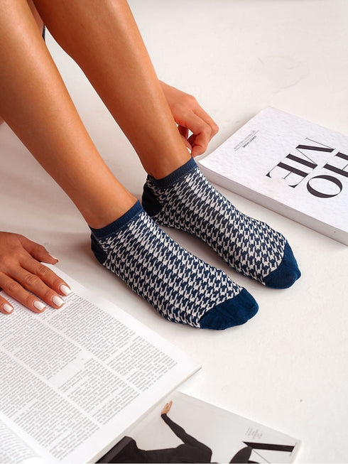 Houndstooth Pattern Low Ankle Socks