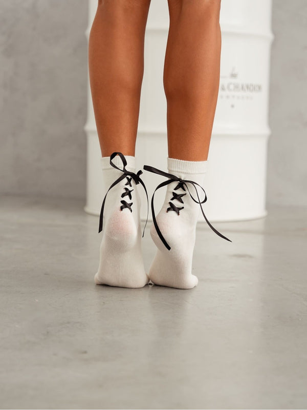 Lace Me Cotton Ankle Socks