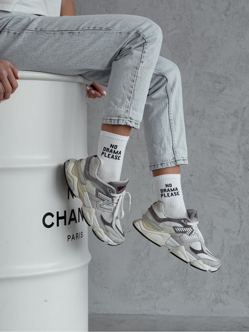 No Drama Please Cotton Crew Socks