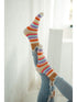 Rainbow Stripes Pattern Cotton Crew Socks