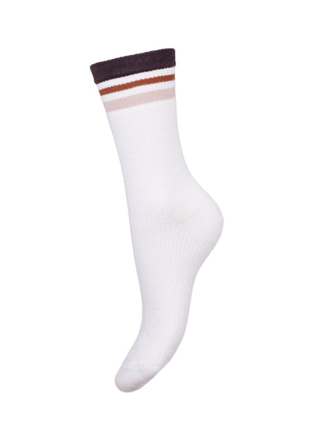 Ribbed Socks with Stripe Cuf