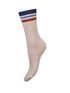Ribbed Socks with Stripe Cuf