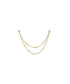 Gold-plated suspender chain in Gold. Two parallel chains with clasps on a plain background.