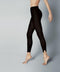 Morena Footless Tights, leggings, feature a solid black design with a footless style, viewed from the side.