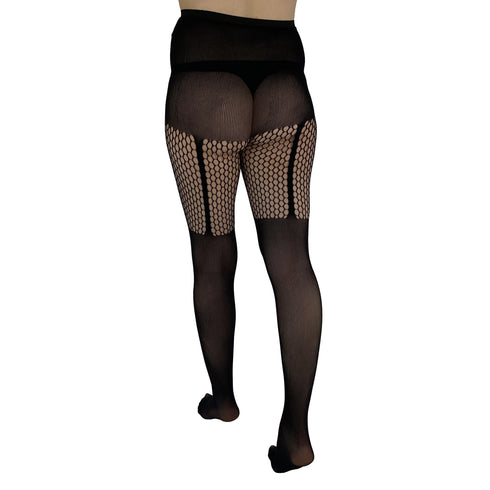 Diamonds and Stripes Sheer Plus Size Tights-Shop Leg Appeal